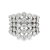 14K White Gold Multi-Layer Diamond Wedding Band (4.85 ct)